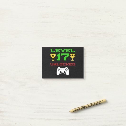 レベル17は第17誕生日の賭博のギフトのゲーマーの鍵を開けました ポストイット (デスク上)
