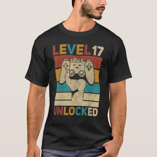 レベル17年旧アンロック17th誕生日ゲーマーティー tシャツ (正面)