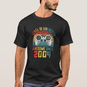 レベル18のロック解除されたヴィンテージ素晴らし2004ビデオゲーム Tシャツ