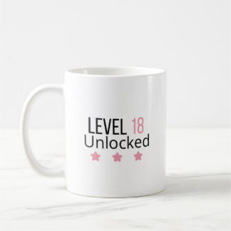 レベル18アンロック ピンク 誕生日マグ コーヒーマグカップ