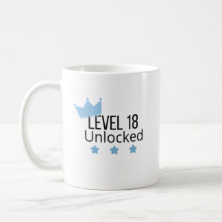 レベル18アンロック ブルー 誕生日マグカップ コーヒーマグカップ
