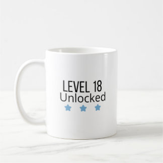 レベル18アンロック ブルー 誕生日マグカップ コーヒーマグカップ