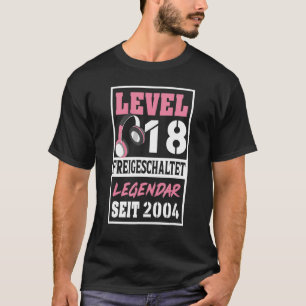 レベル18年ゲーマーガール以来2004誕生日ビデオ Tシャツ