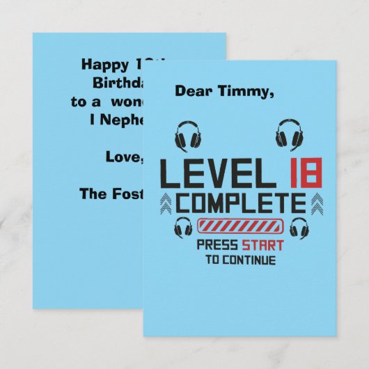 レベル18 サンキューカード (正面/裏面)