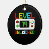 レベル19ロック解除されたビデオゲーム10誕生日ギフト セラミックオーナメント (左)