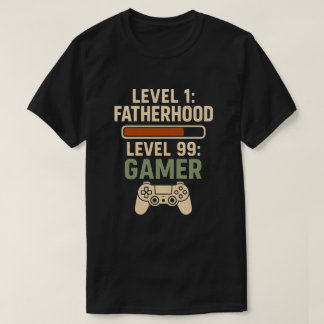 レベル1 パパレベル、レベル99 ゲーマーデザイン Tシャツ
