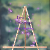 レベル2のロック解除された追加の誕生日の名前の日付パープルスパ アクリルサイン (ニュートラル)