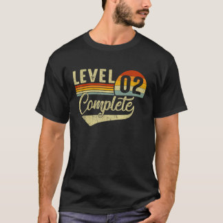 レベル2完全レトロビデオゲーマーカップル2nd Ann Tシャツ
