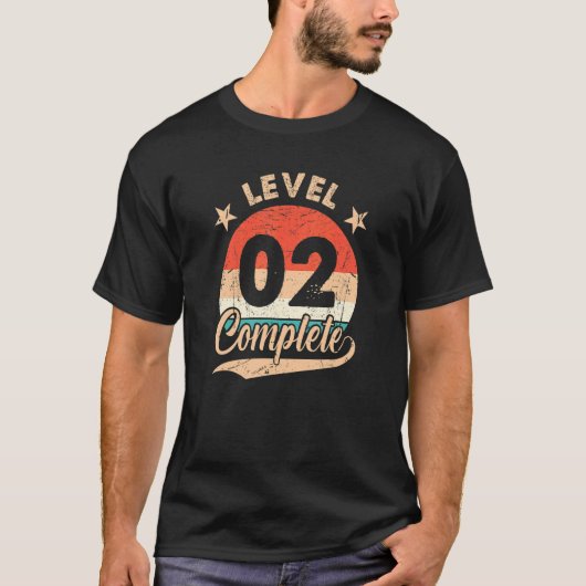 レベル2完全レトロ2nd結婚のアニバーサリー tシャツ (正面)