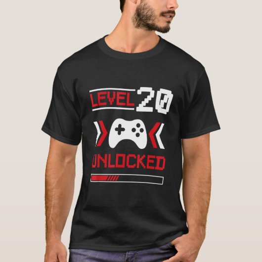 レベル20のロック解除 – ゲーマー20歳の誕生日 Tシャツ (正面)