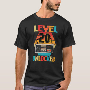 レベル20ロック解除されたビデオゲーマー20誕生日 Tシャツ