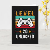 レベル20ロック解除された誕生日レトロヴィンテージゲーマーおもしろい カード (黄色い花)