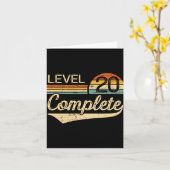 レベル20完了ヴィンテージ20結婚周年 カード (黄色い花)