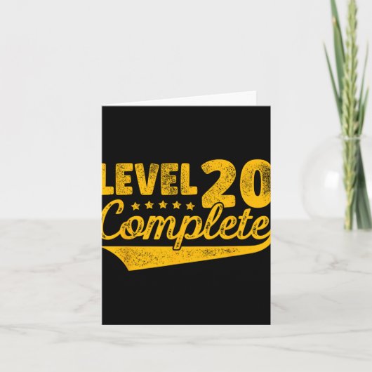 レベル20完了ヴィンテージ20結婚周年 カード (正面)