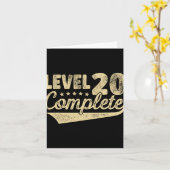 レベル20完了ヴィンテージ20結婚周年 カード (黄色い花)