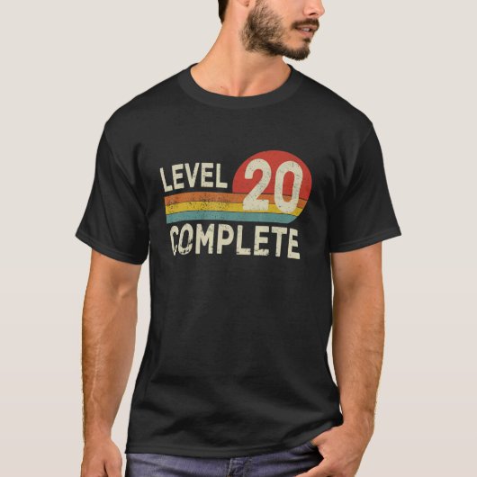 レベル20完全なレトロビデオゲーマーカップル20th A Tシャツ (正面)