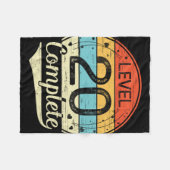 レベル20完全レトロ20周年結婚T フリースブランケット (正面(横))