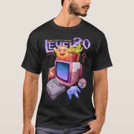 レベル20解除 レトロゲーマーの誕生日モンスター Tシャツ