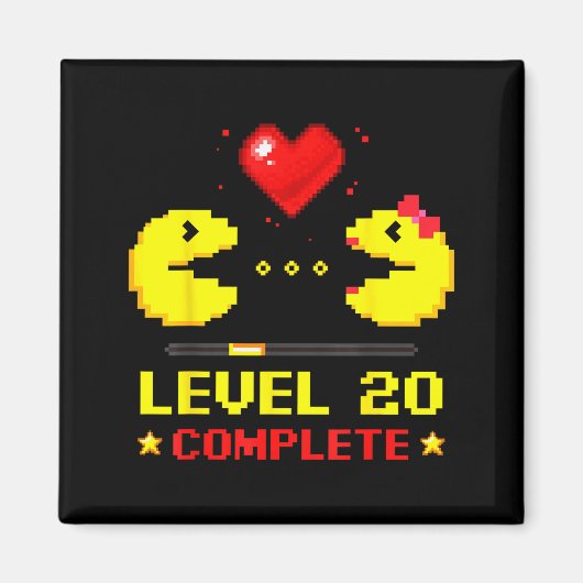 レベル20達成ゲーマーの結婚20周年記念 マグネット (正面)