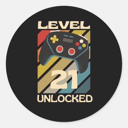 レベル21のロック解除済みゲおもしろいーム ラウンドシール (正面)