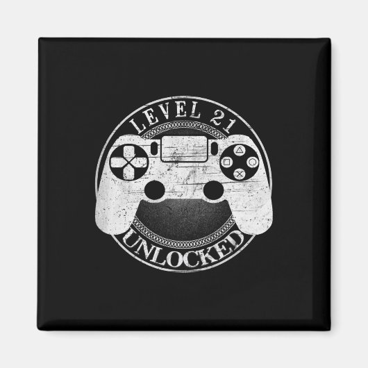 レベル21アンロック 面白いビデオゲーマー 21歳の誕生日 マグネット (正面)