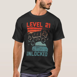 レベル21ロック解除されたビデオゲーマー愛好家21誕生日 Tシャツ
