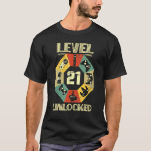 レベル21ロック解除されたビデオゲーマー21st誕生日 tシャツ