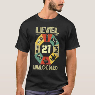 レベル21ロック解除されたビデオゲーマー21st誕生日 tシャツ
