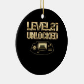 レベル21ロック解除されたヴィンテージゲームパッド21誕生日Gi セラミックオーナメント (右)