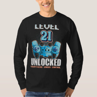 レベル21ロック解除された男の子の女の子21誕生日21年 Tシャツ