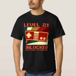 レベル21ロック解除21誕生日ギフトゲーマー Tシャツ