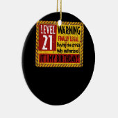 レベル21歳21歳警告の誕生日 セラミックオーナメント (右)