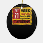 レベル21歳21歳警告の誕生日 セラミックオーナメント (左)