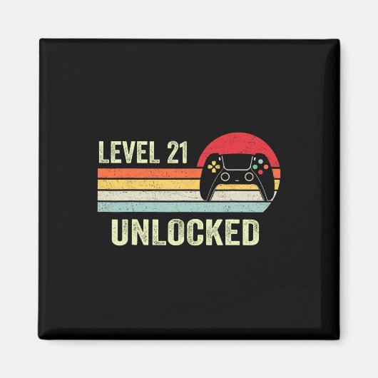 レベル21解除!21歳のゲーマーに贈る誕生日プレゼント マグネット (正面)