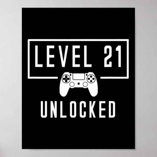 レベル21 21歳 解禁 ゲームプレイヤー 誕生日 ポスター (正面)