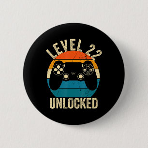 レベル22ロック解除されたビデオゲーム22誕生日ゲーマーB 缶バッジ