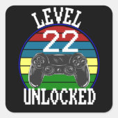 レベル22ロック解除22おもしろい番目の誕生日ギフトアイディア スクエアシール (正面)