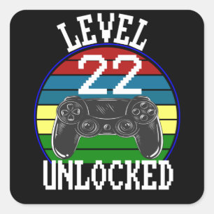 レベル22ロック解除22おもしろい番目の誕生日ギフトアイディア スクエアシール