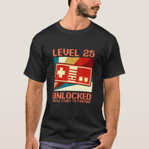 レベル25ロック解除された25誕生日ゲーマーコントローラー Tシャツ