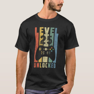 レベル25ロック解除Tシャツ25thビデオゲーマー誕生日 Tシャツ