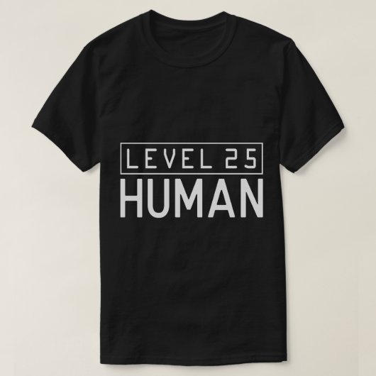 レベル25人間 – ゲーマーXP誕生日レベルアップ Tシャツ (デザイン正面)