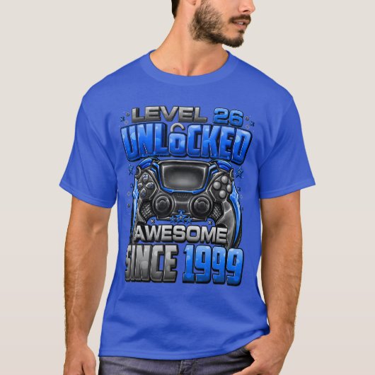 レベル26のロック解除 1999年からスゴイ 26歳の誕生日 Tシャツ (正面)