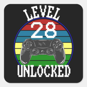 レベル28ロック解除28おもしろい番目の誕生日ギフトアイディア スクエアシール