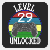 レベル29ロック解除29おもしろい番目の誕生日ギフトアイディア スクエアシール (正面)