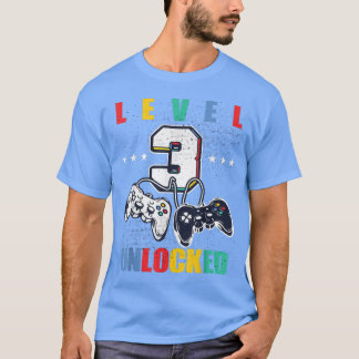 レベル3ロック解除されたおもしろいビデオゲーム3rd誕生日マット tシャツ