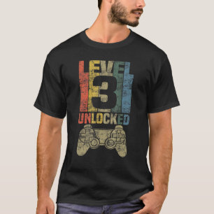 レベル3ロック解除されたビデオゲーマー3rd誕生日 tシャツ