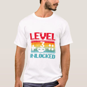 レベル3ロック解除されたレトロヴィンテージ3rd誕生日ゲーマー tシャツ