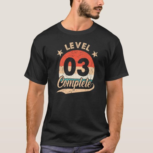 レベル3完全レトロ第結婚3回記念 Tシャツ (正面)