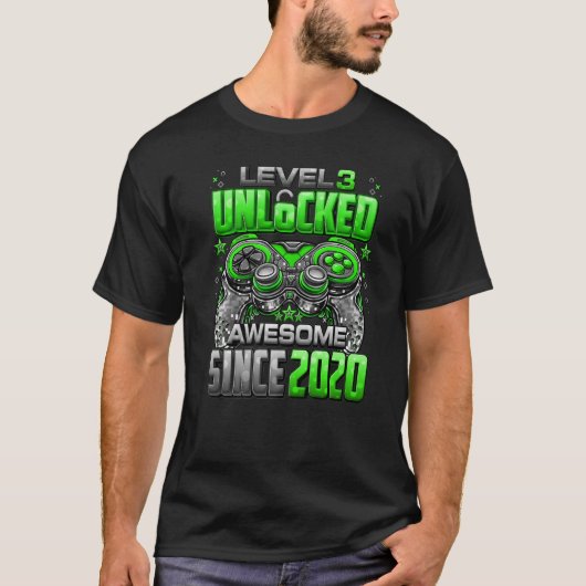 レベル3解除 2020年生まれのすごい奴 3歳の誕生日おめでとう G Tシャツ (正面)