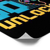 レベル30のロック解除されたゲーム誕生日 ポスター (角)